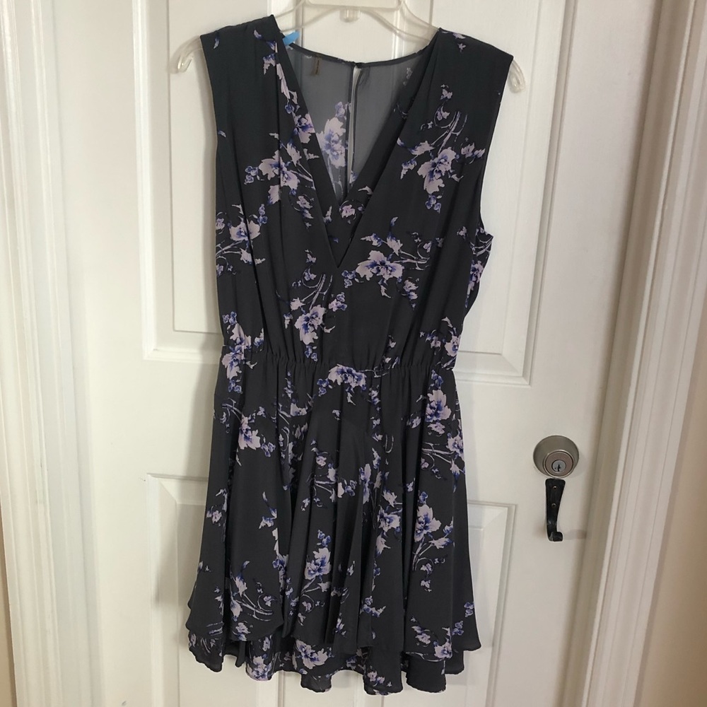 Rebecca Taylor Grey Floral Silk Dress